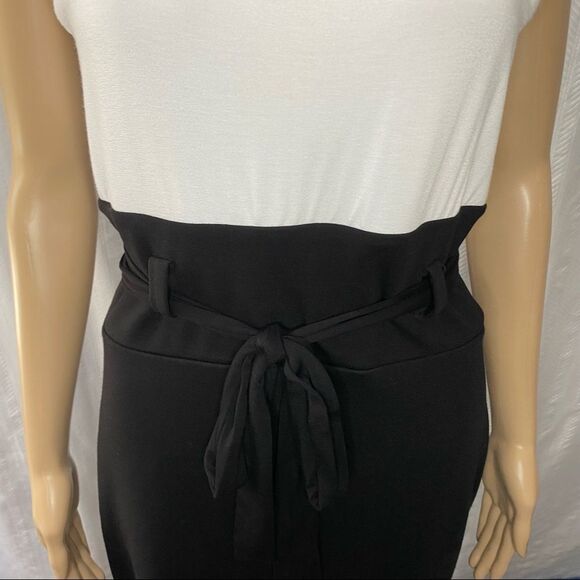 Bailey44 Color-Block Belt Sheath Dress Black White Size Medium - Picture 4 of 9